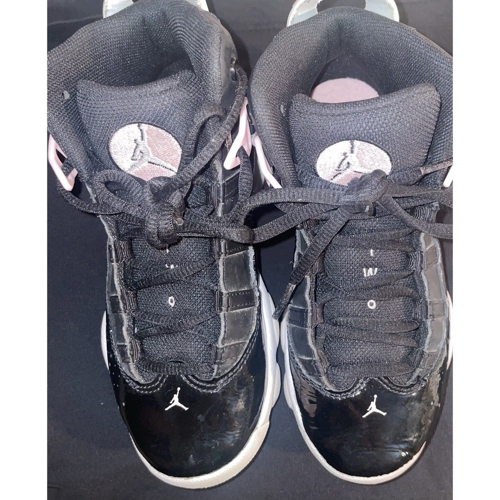 Nike Air Jordan 6 Rings 323431-002 Black Punch Shoes Kids Size 13C